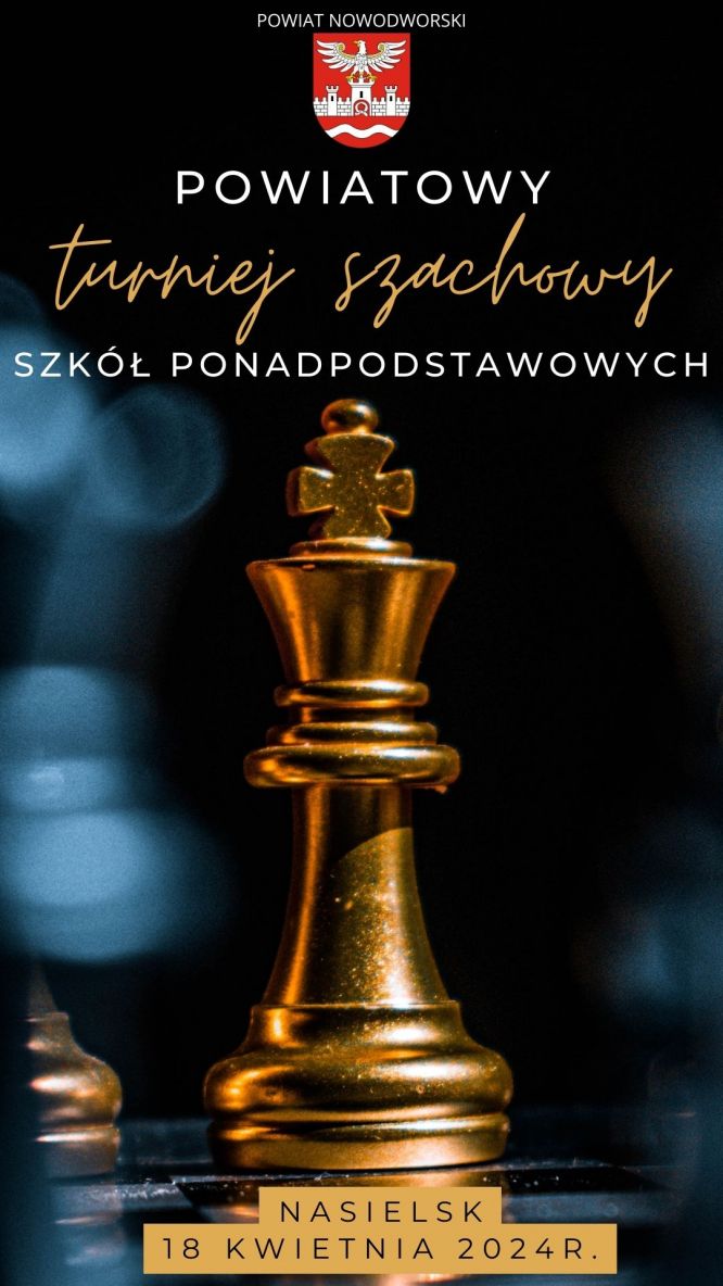 plakat promujący powiatowy turniej szachowy