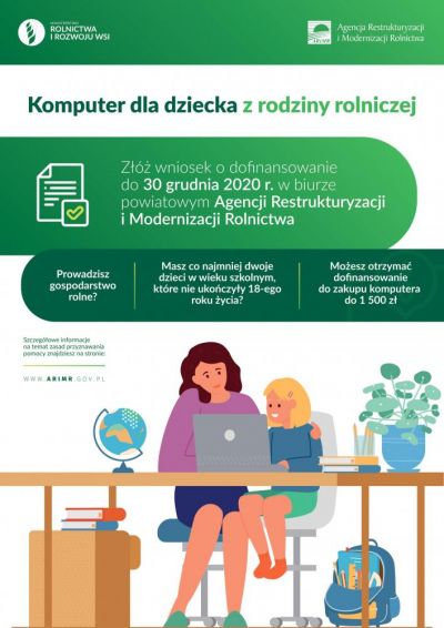 Plakat z informacjami o naborze wniosków