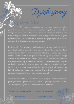 List z podziękowaniami za współpracę (treść dostępna poniżej w pliku)