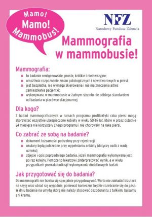 ulotka informacyjna, różowa ramka w środku tekst