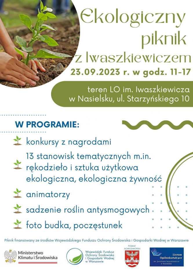 plakat promujący Ekologiczny Piknik w Nasielsku