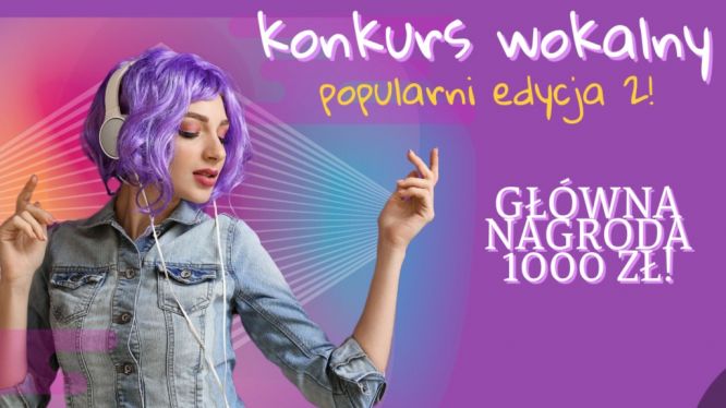 Plakat promujący konkurs wokalny Popularni