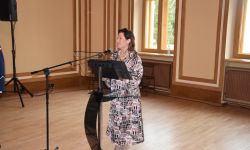 Starosta Nowodworski Magdalena Biernacka podczas wygłaszania przemówienia