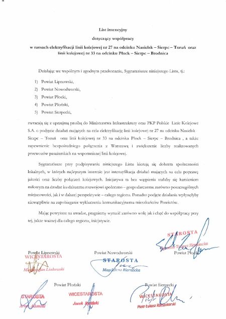 Treść Listu intencyjnego