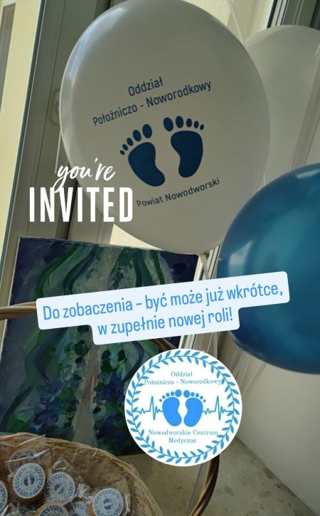 w tle balony, napisy oraz logo oddziału