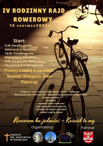 plakat informujący o wydarzeniu IV Rajd Rowerowy