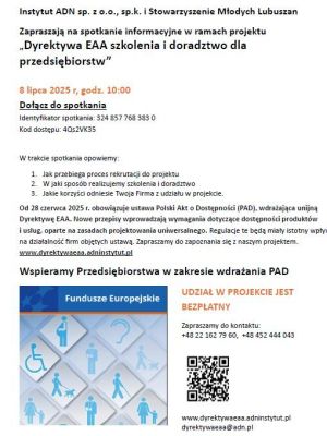 plakat dotyczący projektu dyrektywy EAA
