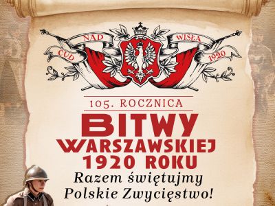 plakat dotyczący 105 rocznicy bitwy warszawskiej