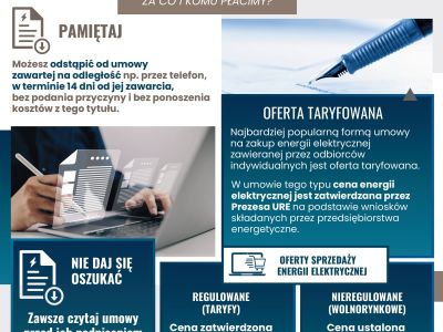 ulotka dotycząca kampanii informacyjnej o energii elektrycznej