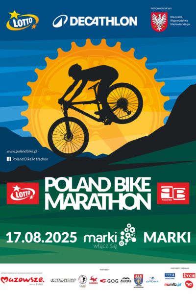 plakat promujący wydarzenie Poland Bike Marathon 2025 Marki