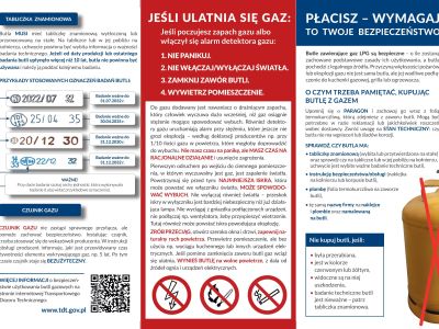 plakat informujący o kampanii bezpieczna butla bezpieczny dom