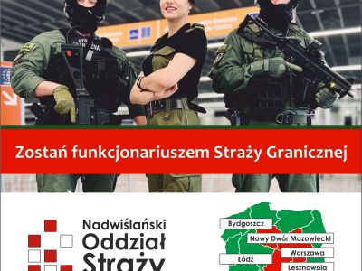 plakat informujący o naborze na funkcjonariuszy Straży Granicznej