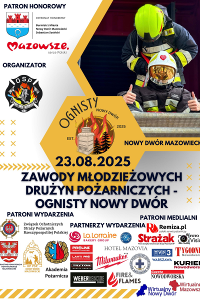 plakat promujący wydarzenie ,,Ognisty Nowy Dwór''