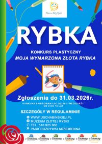 Plakat informujący o konkursie "Moja wymarzona złota rybka"