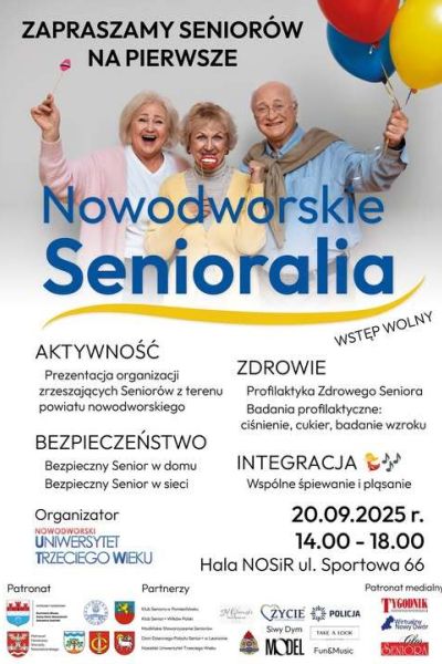 Plakat promujący wydarzenie I Nowodworskie Senioralia