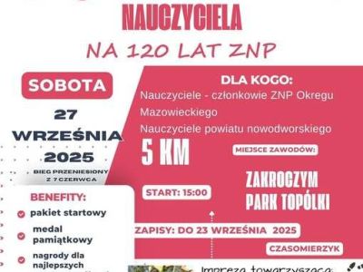 plakat promujący wydarzenie Bieg Nauczyciela