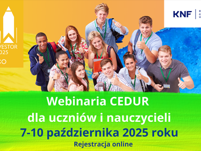 plakat informujący o bezpłatnych webinariach