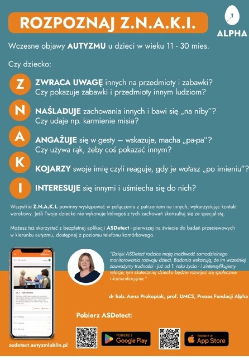 Plakat informujący o projekcie Z.N.A.K.I