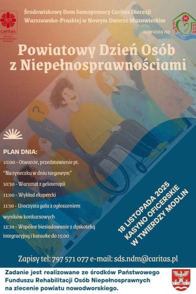 plakat informujący o powiatowym dniu osób z niepełnosprawnościami