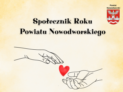 grafika dotycząca Społecznika Roku Powiatu Nowodworskiego