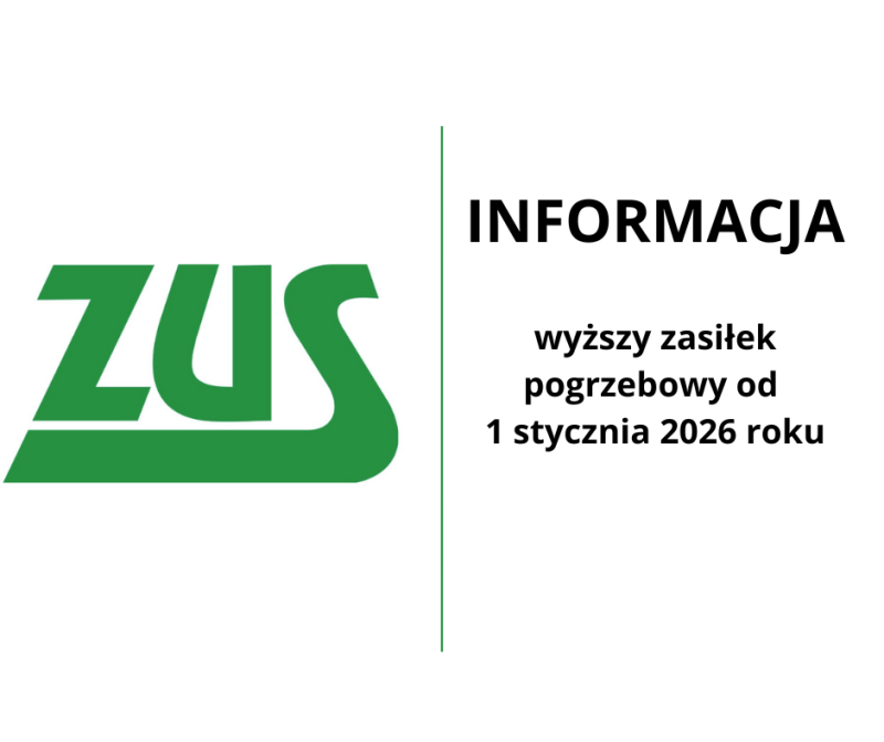 Grafika informująca o wyższym zasiłku pogrzebowym od 1 stycznia 2026 roku