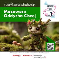 Grafika informująca o kampanii "Mazowsze oddycha ciszej"