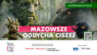 Grafika informująca o kampanii "Mazowsze oddycha ciszej"