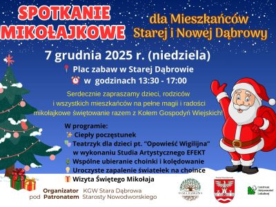 plakat promujący wydarzenie - Spotkanie Mikołajkowe