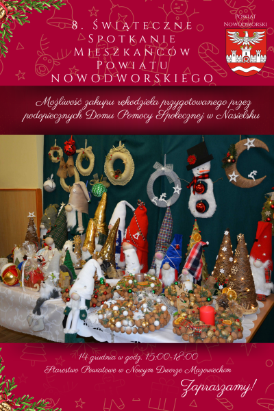 plakat - informacja dotycząca możliwości zakupienia rękodzieła podczas Spotkania Świątecznego