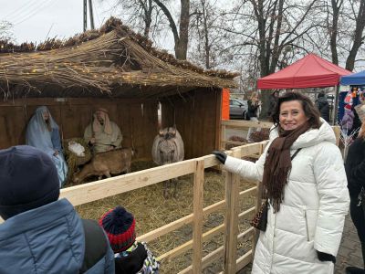 Starosta Nowodworski przy żywej szopce