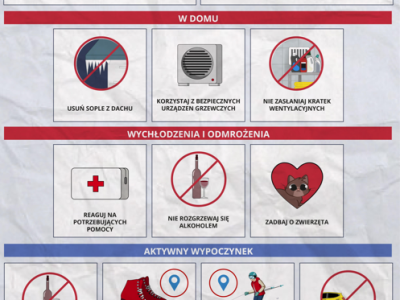 plakat - informacja dotycząca zimowych zagrożeń