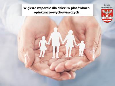 grafika dotycząca wsparcia dla dzieci w placówkach opiekuńczo - wychowawczych
