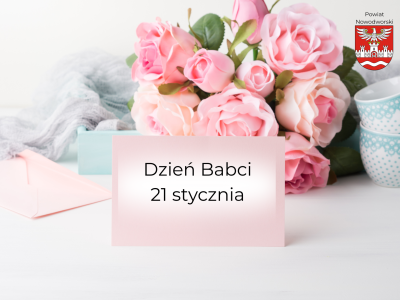grafika- napisz dzień babci, w tle róże