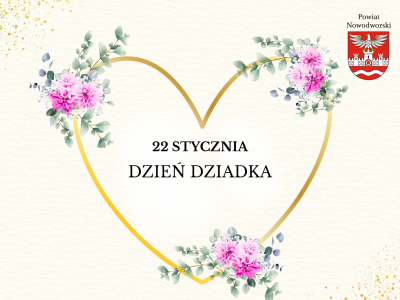 grafika- napis dzień dziadka, w tle serce