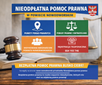 Grafika informująca o nieodpłatnej pomocy prawnej