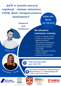 Plakat informujący o szkoleniu