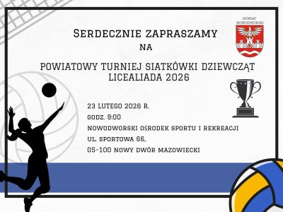 informacja dot. Powiatowego Turnieju Siatkówki Dziewcząt