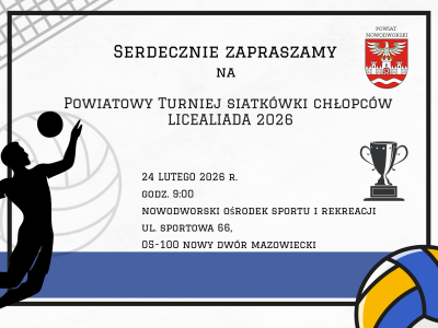 plakat informacja dotycząca turnieju siatkówki chłopców