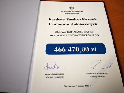 umowa dofinansowania dla powiatu nowodworskiego