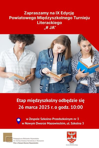 grafika, informacja dotycząca turnieju literackiego