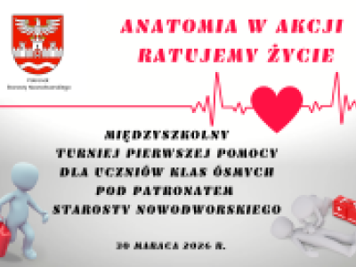 plakat promujący wydarzenie - anatomia w akcji ratujemy życie