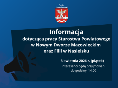 komunikat dot. pracy Starostwa Powiatowego w dn. 03.04.2026 r.