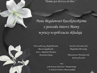 treść kondolencji