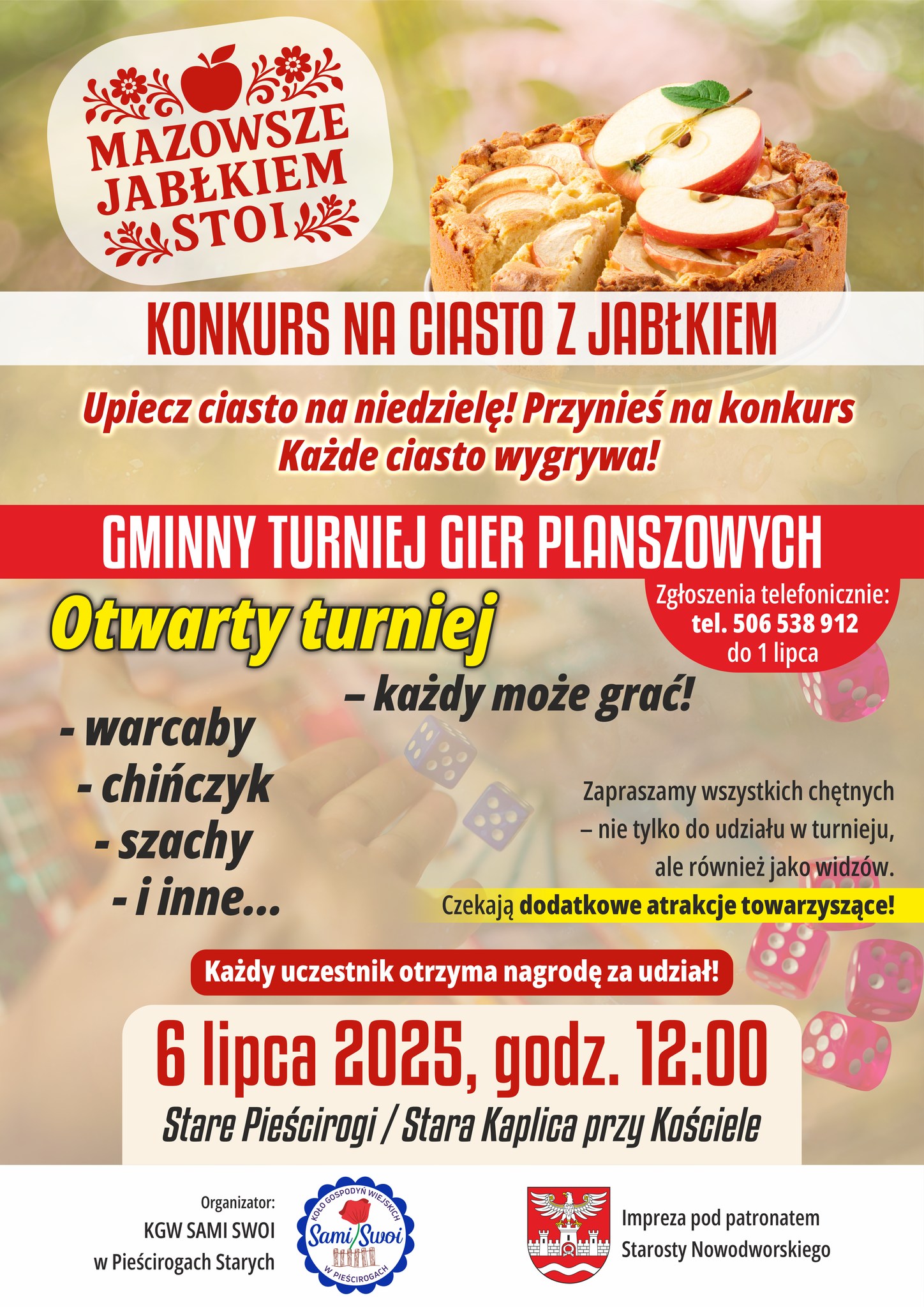 plakat informujący o wydarzeniu Mazowsze jabłkiem stoi