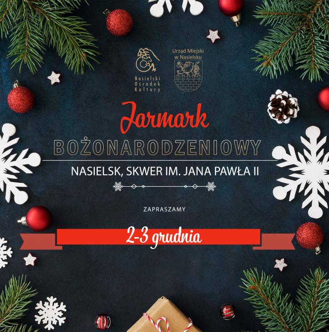 Plakat świąteczny promujący jarmark