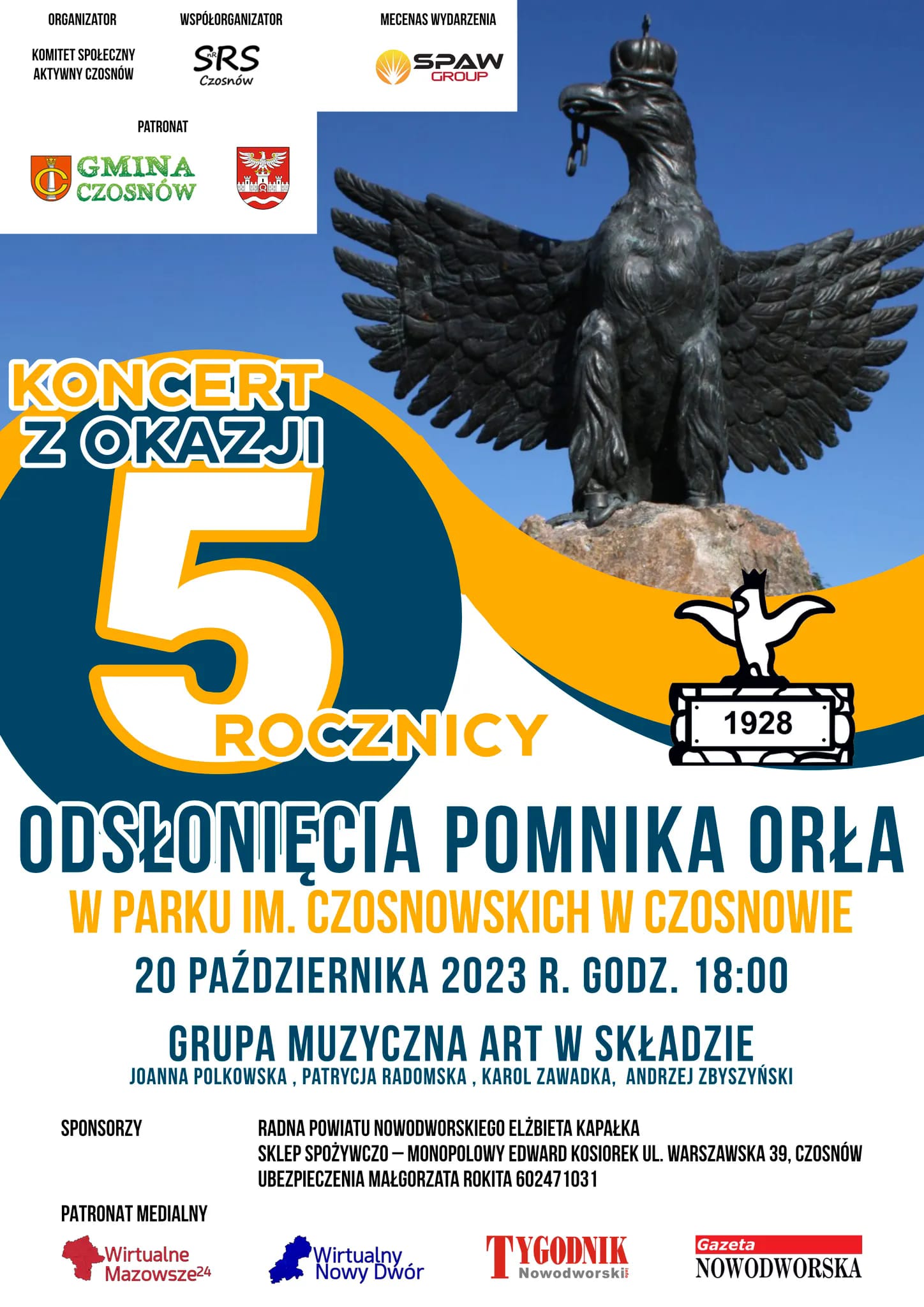 Koncert z okazji 5.rocznicy odsłonięcia pomnika Orła w Czosnowie