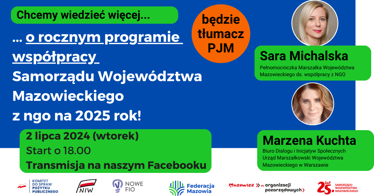 grafika promująca webinarium dotyczące rocznego programu współpracy