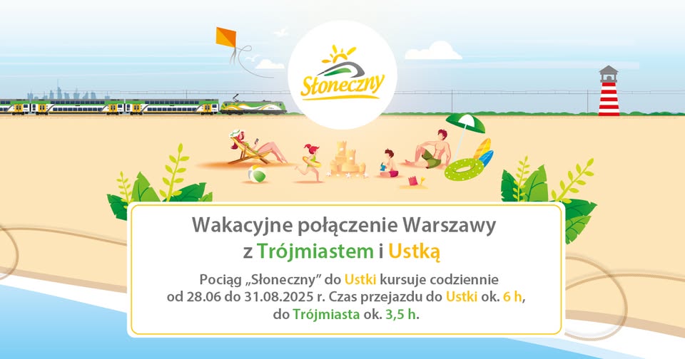 plakat informujący o kurowaniu pociągu słonecznego