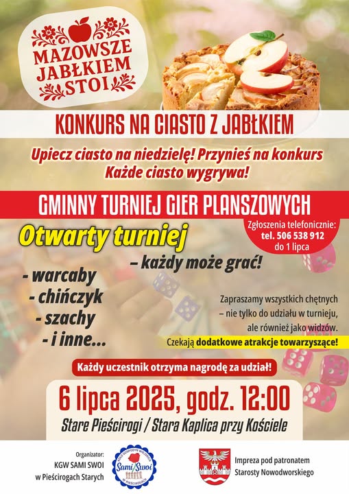 plakat informujący o wydarzeniu Mazowsze jabłkiem stoi
