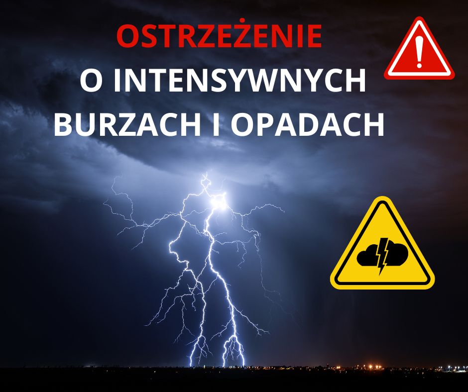 ostrzeżenie przed intensywnymi burzami i opadami